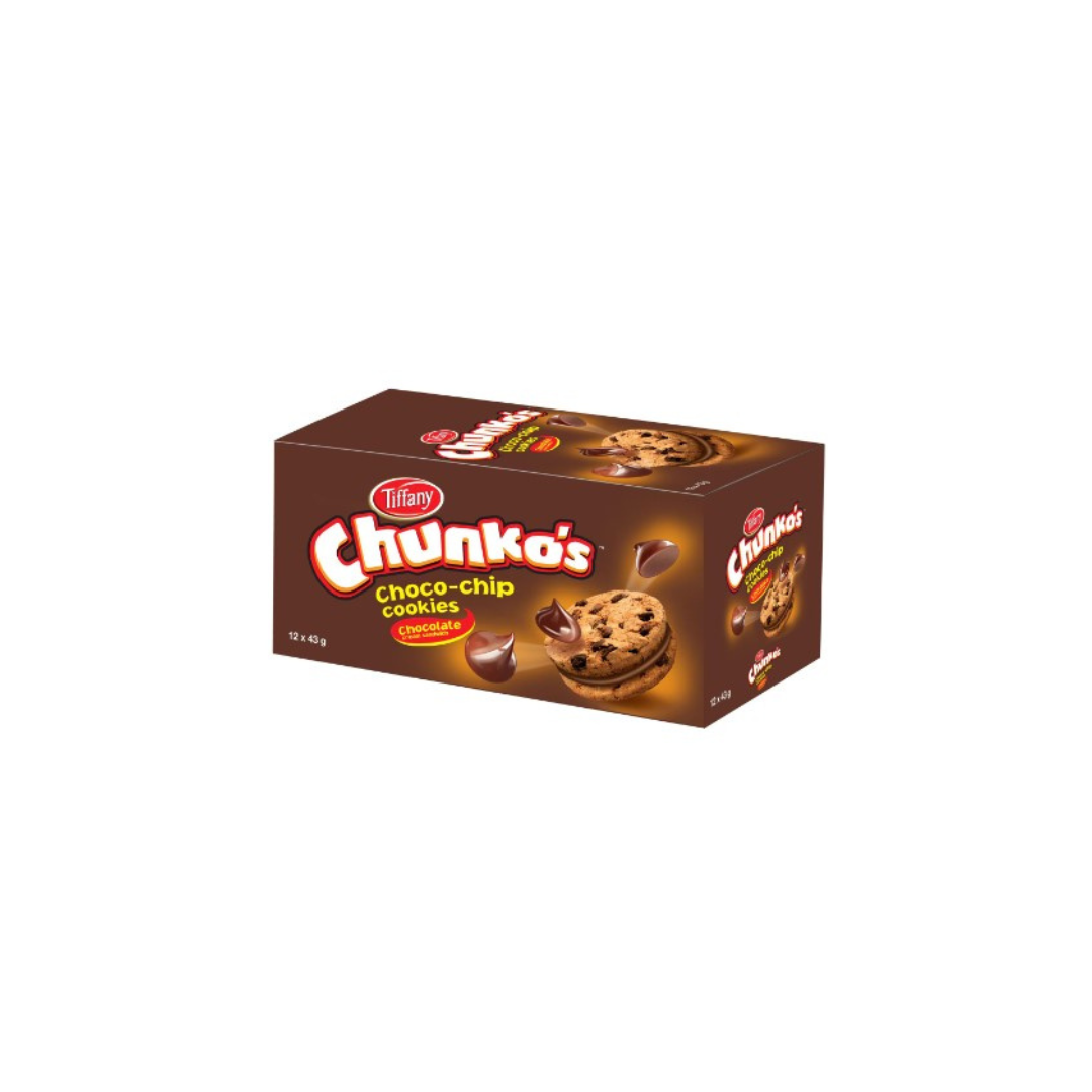 TIFFANY CHUNKOS CHOCO CHIP COOKIES 1X6X12X43GR